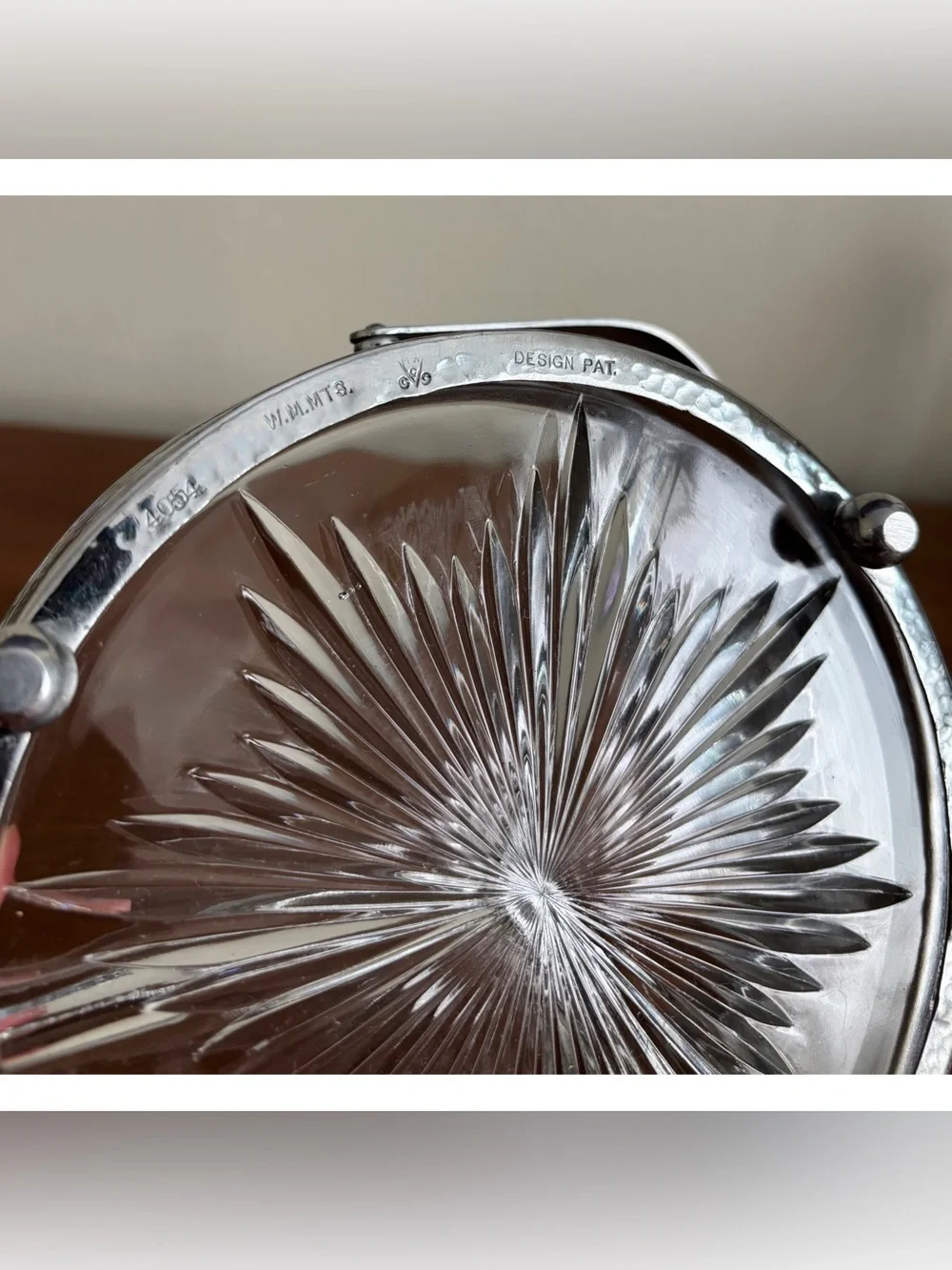 Vintage Divided Glass Relish Candy Dish W. M. MTS.  4054